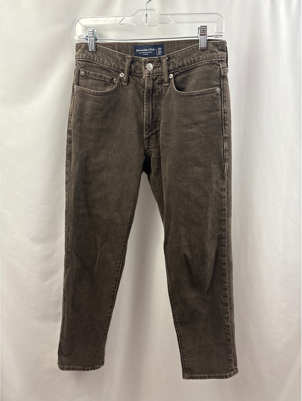 Abercrombie & Fitch Jeans Men 28x28 Brown Vintage Stretch Straight Fit